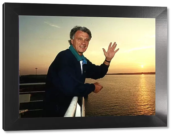 England football manager Bobby Robson on a boat after the 1990 World Cup July 1990