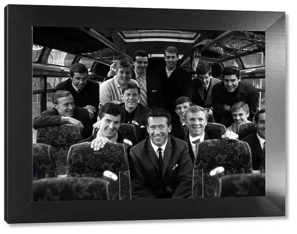 The West Ham United team on board their team coach en-route to play TSV Munich 1860 in