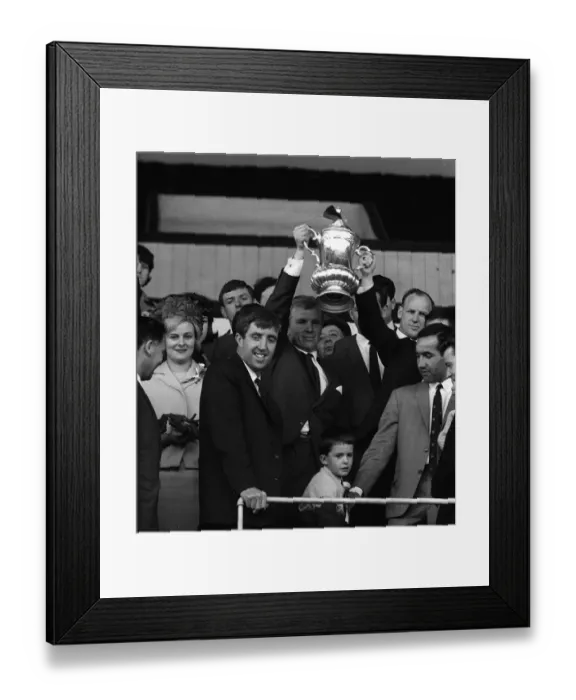 Framed Print : FA Cup Final 1964 some of the West Ham team In the Stand at Upton Park as Bobby