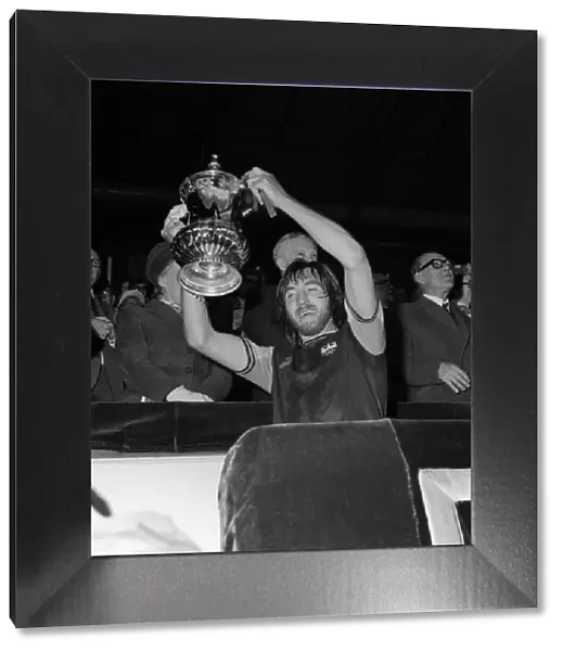 Billy Bonds West Ham captain lifts the FA Cup May 1975 after West Ham beat Fulham