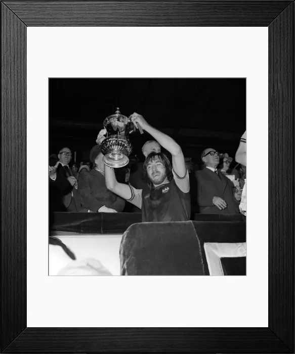 Framed Print : Billy Bonds West Ham captain lifts the FA Cup May 1975 after West Ham beat Fulham Framed Print : Billy Bonds West Ham captain lifts the FA Cup May 1975 after West Ham beat Fulham