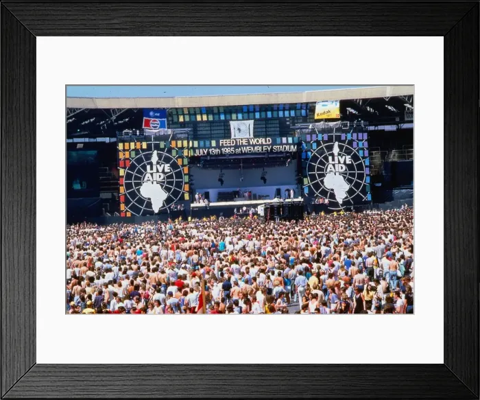 Framed Print : Live Aid concert July 1985 crowds at Wembley Stadium Framed Print : Live Aid concert July 1985 crowds at Wembley Stadium