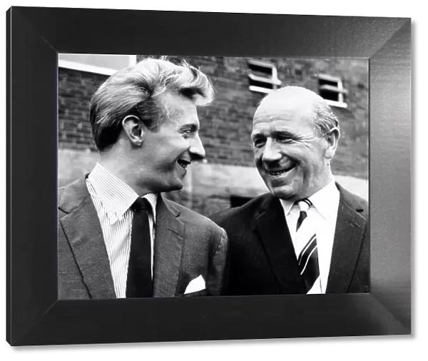 Manchester United manager Sir Matt Busby with Denis Law 1965