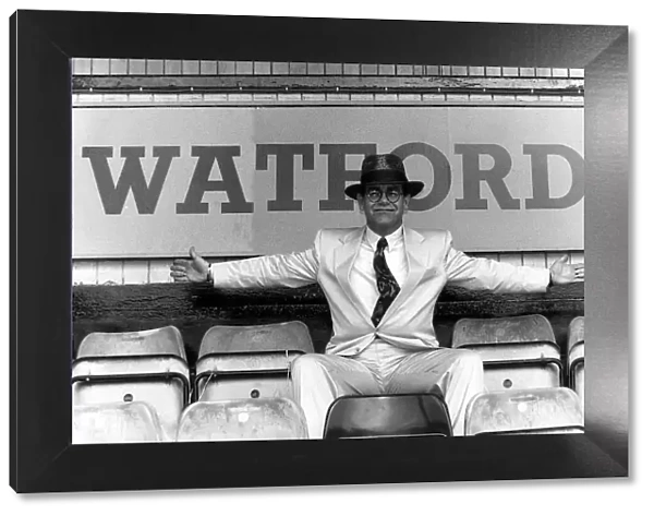 Sir Elton John pictured at Watford Football Club. 5th August 1991