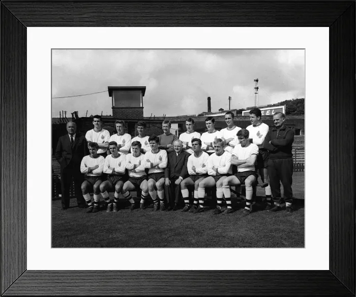 Framed Print : Bolton Wanderers team pose for a team group photograph before the start of the season