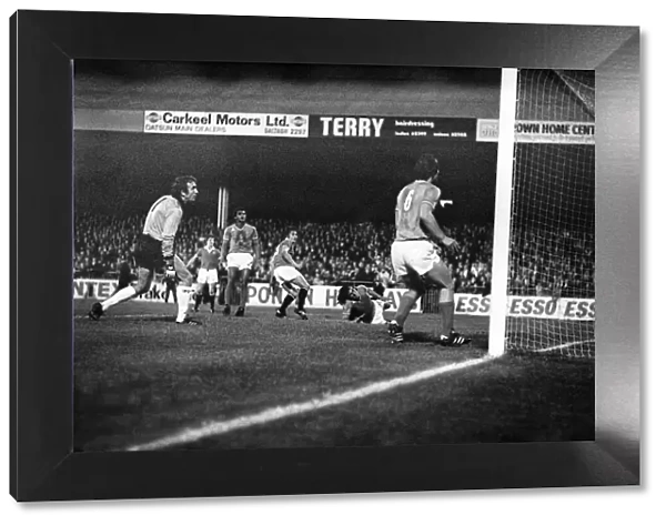 George Best scores for Manchester United against St Etienne in the Cup Winners Cup