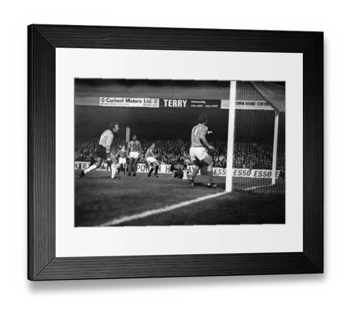 Framed Print : George Best scores for Manchester United against St Etienne in the Cup Winners Cup Framed Print : George Best scores for Manchester United against St Etienne in the Cup Winners Cup