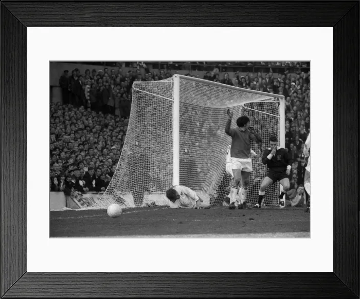 Framed Print : John Mahoney on ground after handling the ball March 1971 in the FA Cup Semi Final Framed Print : John Mahoney on ground after handling the ball March 1971 in the FA Cup Semi Final
