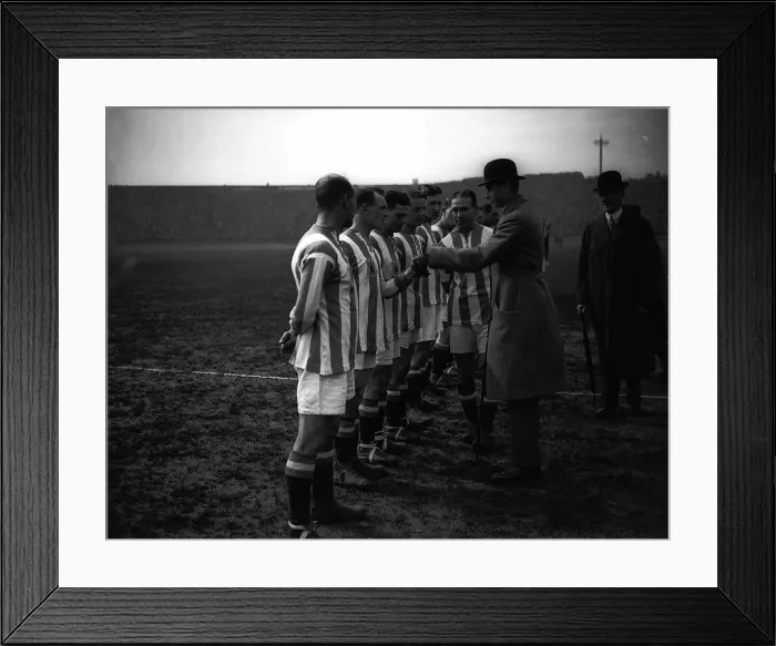 Framed Print : Prince Henry greets the Huddersfield team June 1920 before the Cup Final Framed Print : Prince Henry greets the Huddersfield team June 1920 before the Cup Final
