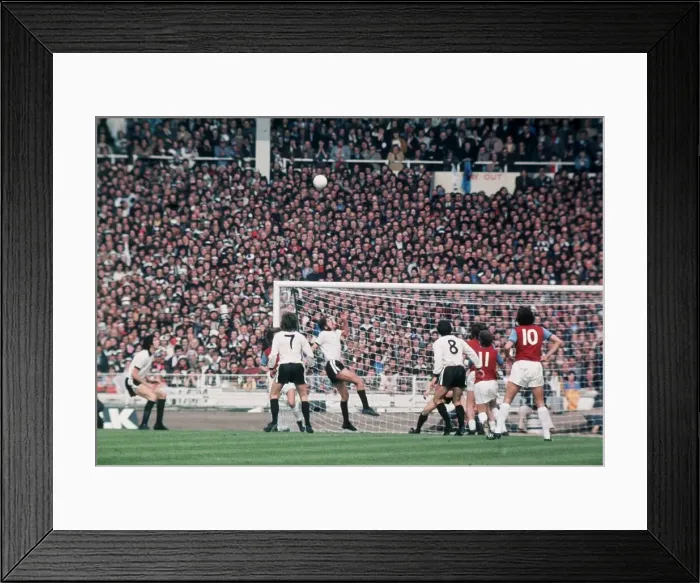 Framed Print : 1975 FA Cup Final at Wembley May 1975 West Ham United 2 v Fulham 0 Action in Framed Print : 1975 FA Cup Final at Wembley May 1975 West Ham United 2 v Fulham 0 Action in