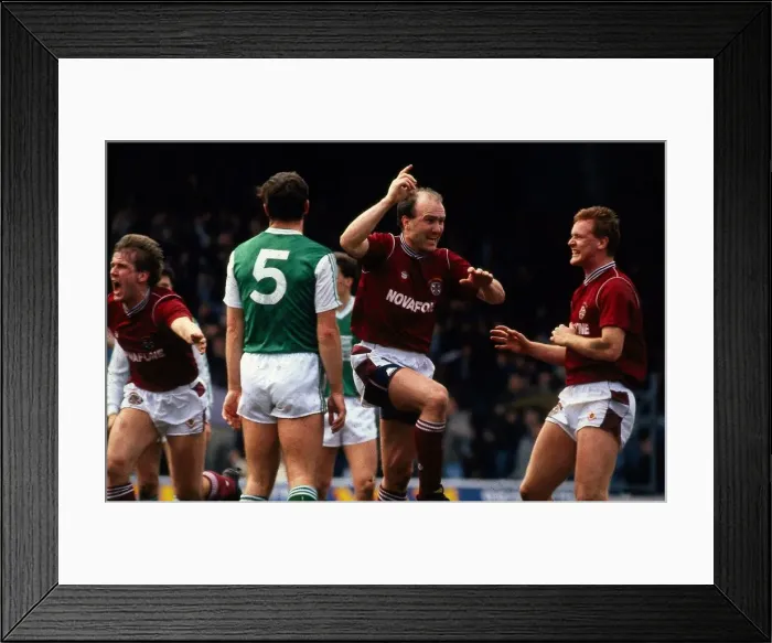 Framed Print : Eamonn Bannon celebrates scoring goal April 1989 Framed Print : Eamonn Bannon celebrates scoring goal April 1989