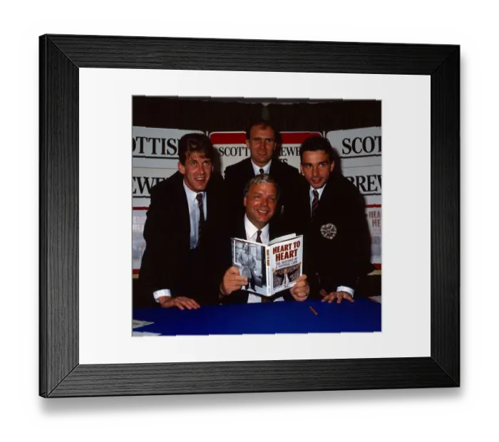 Framed Print : Wallace Mercer with Hearts players January 1989