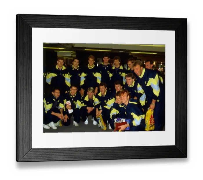Framed Print : Scotland football team squad at airport April 1987 Framed Print : Scotland football team squad at airport April 1987
