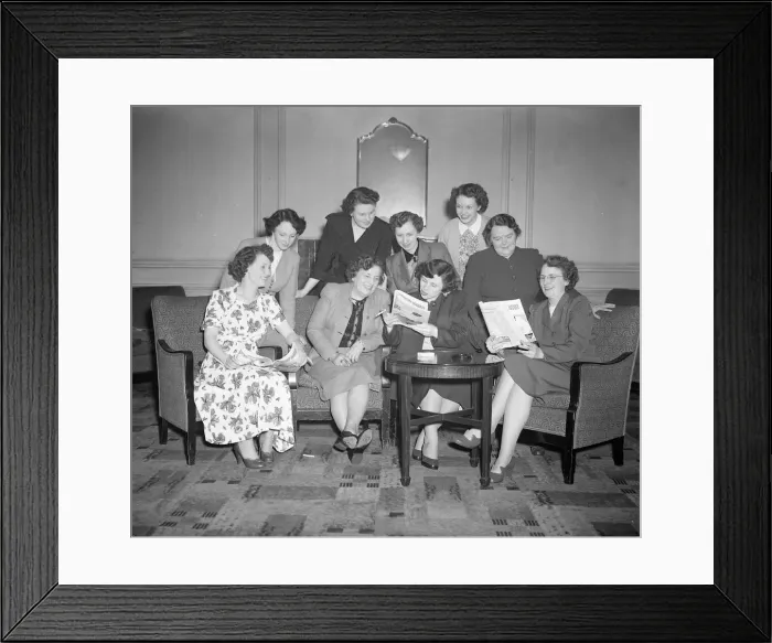 Framed Print : Wives of the Newcastle team seen here relaxing in their London hotel rooms before the FA