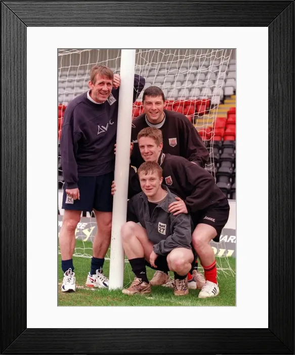 Framed Print : Gary MacKay with some of the Shyberry youngsters April 1999