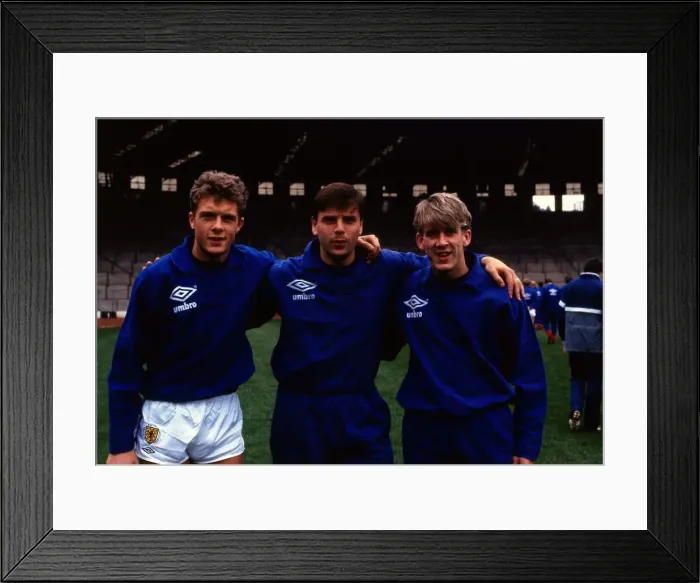 Framed Print : Derek Whyte with Graeme Sharp & Gary Mackay 1987