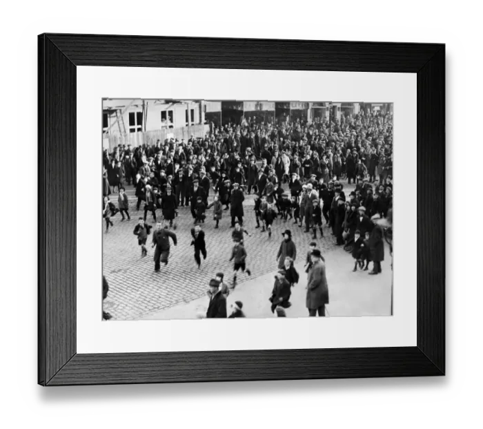 Framed Print : Despite a police ban, Chester-le-Street celebrates its Traditional Shrove Tuesday street