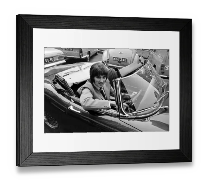 Framed Print : George Best Football Player in sports car circa 1965 Framed Print : George Best Football Player in sports car circa 1965