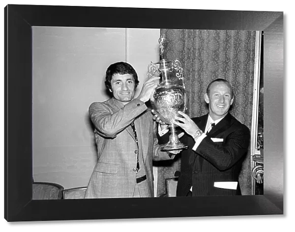 Arsenals Frank McLintock and manager Bertee Mee celebrate winning the double of FA