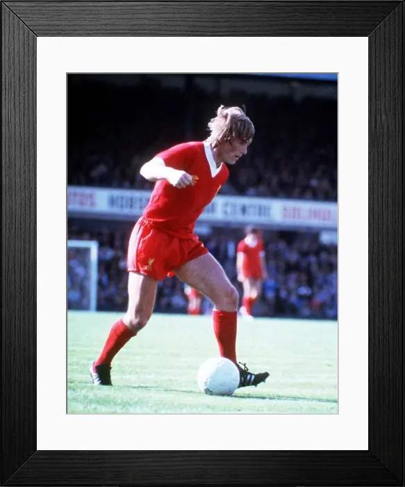 Framed Print : Liverpool FC footballer Kenny Dalglish running and dribbling with the ball Circa Framed Print : Liverpool FC footballer Kenny Dalglish running and dribbling with the ball Circa