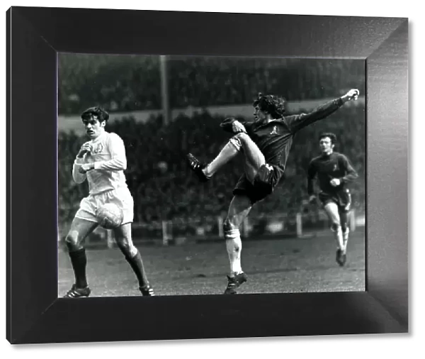 1970 FA Cup Final Chelsea v Leeds Eddie McCreadie clears from Peter Lorimer