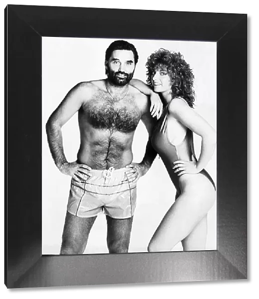 George Best footballer posing with woman model 1986