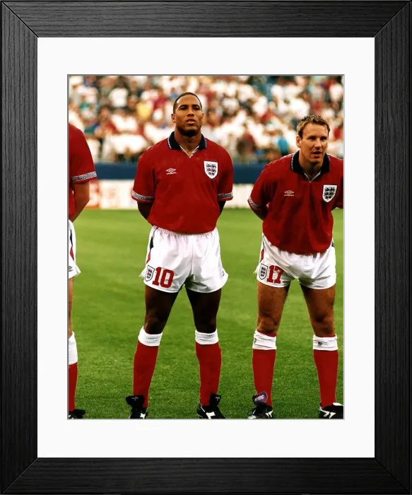 Framed Print : John Barnes and Paul Merson of England during their tour of the USA July 1993