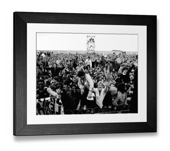 Framed Print : Aston Villa wins League Champions Cup - May 1981 Crowds celebrate in stands