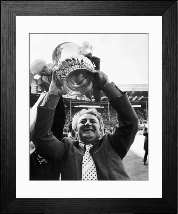 Framed Print : FA Cup Final 1977 Manchester United manager Tommy Docherty with cup after victory over Framed Print : FA Cup Final 1977 Manchester United manager Tommy Docherty with cup after victory over