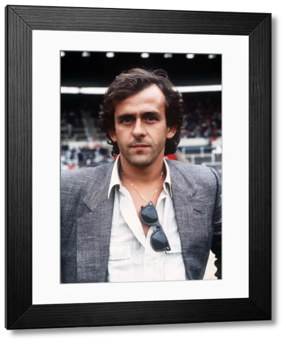 Framed Print : French footballer Michel Platini August 1987 Framed Print : French footballer Michel Platini August 1987