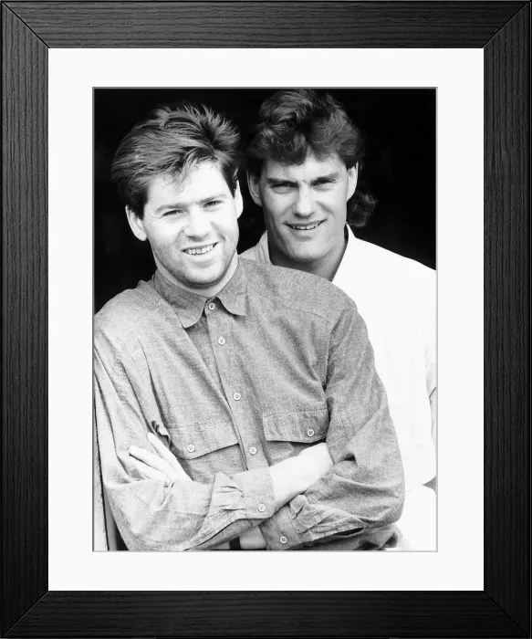 Framed Print : England and Tottenham duo Glenn Hoddle and Chris Waddle May 1987 Framed Print : England and Tottenham duo Glenn Hoddle and Chris Waddle May 1987