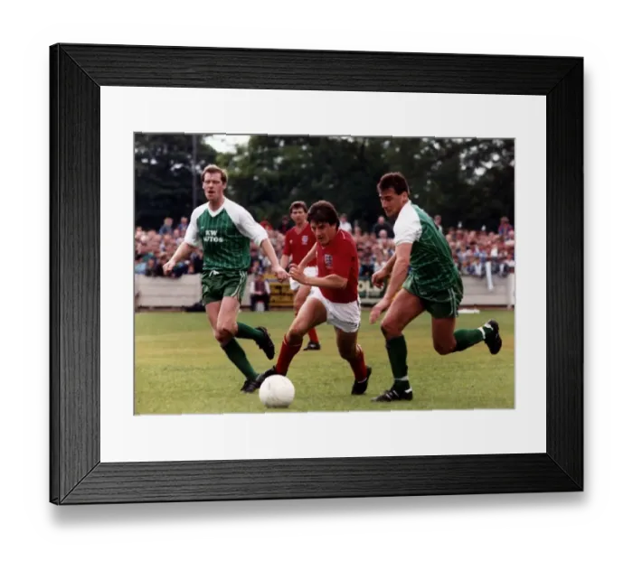Framed Print : England footballer Peter Beardsley during a training match Circa 1990