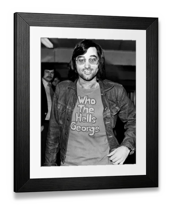 Framed Print : George Best footballer leaves Heathrow Airport for Los Angeles to play for American team