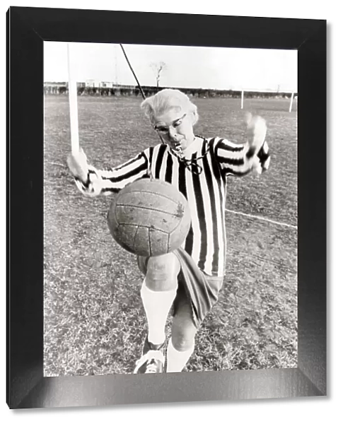 Grannie scores as a ref. Newton-on-Ouse, near York May 1970