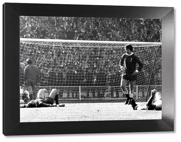 Charlie George scores Arsenals winning goal against Liverpool during the FA Cup 1971 at
