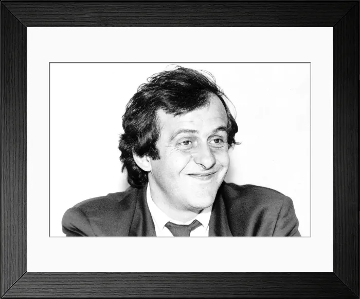 Framed Print : French football coach and former player Michel Platini February 1992