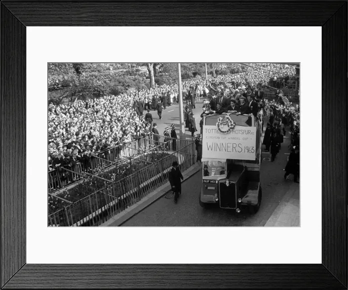 Framed Print : A double decker bus carries the team holding the European Cup Winners Cup Winners trophy Framed Print : A double decker bus carries the team holding the European Cup Winners Cup Winners trophy
