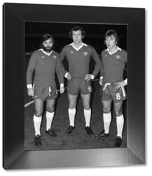 George Best with Peter Osgood, Alan Hudson (L-R) November 1975 pictured prior to Peter