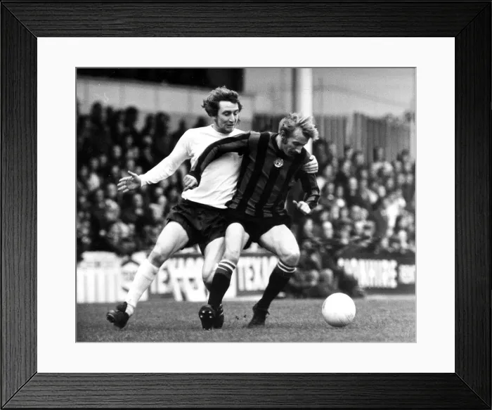 Framed Print : Denis Law of Manchester City in action with Tottenham Hotspur Framed Print : Denis Law of Manchester City in action with Tottenham Hotspur
