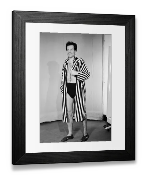 Framed Print : Man in dressing gown c1964