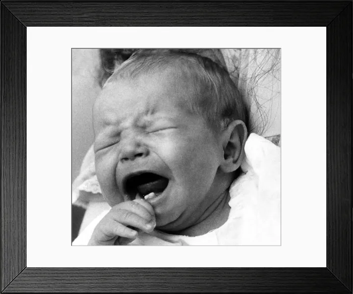 Framed Print : Baby girl Sharon Bey who was born with two front teeth already showing Framed Print : Baby girl Sharon Bey who was born with two front teeth already showing
