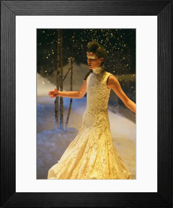 Framed Print : Designer Alexander McQueen bows out of London Fashion Week with a show on ice Framed Print : Designer Alexander McQueen bows out of London Fashion Week with a show on ice