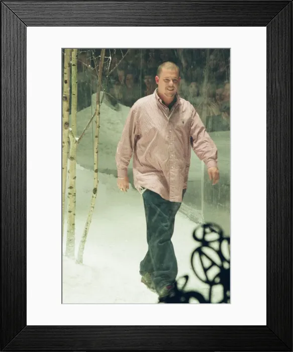 Framed Print : Designer Alexander McQueen bows out of London Fashion Week with a show on ice