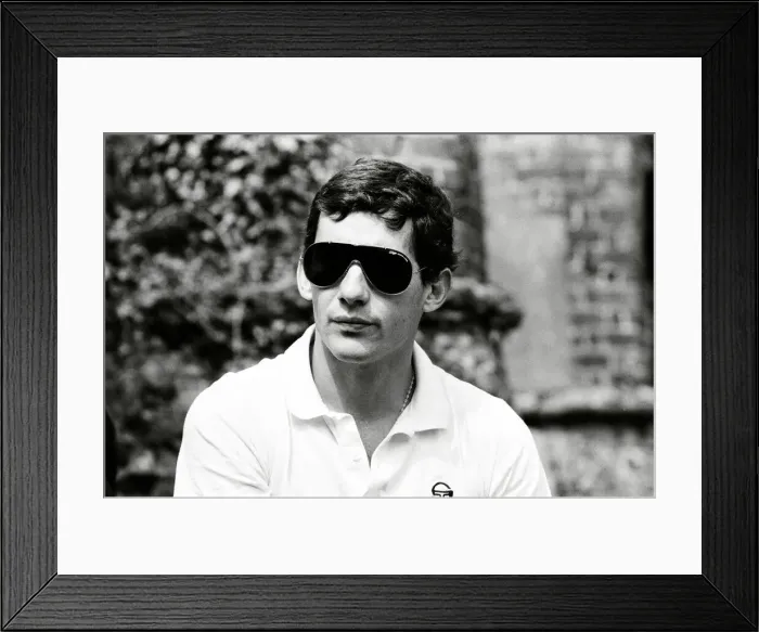 Framed Print : Racing driver Ayrton Senna at the Lotus Racing H. Q, Norfolk. 4th July 1985 Framed Print : Racing driver Ayrton Senna at the Lotus Racing H. Q, Norfolk. 4th July 1985