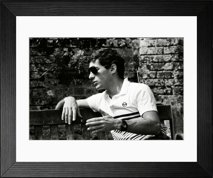 Framed Print : Racing driver Ayrton Senna at the Lotus Racing H. Q, Norfolk. 4th July 1985 Framed Print : Racing driver Ayrton Senna at the Lotus Racing H. Q, Norfolk. 4th July 1985