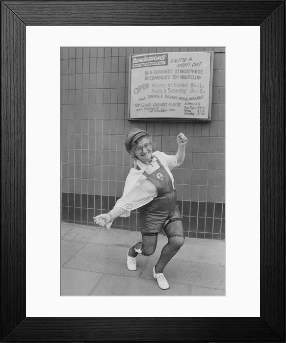 Framed Print : Dancing granny Jenny Gorman shows of her some of her moves. 6th May 1979 Framed Print : Dancing granny Jenny Gorman shows of her some of her moves. 6th May 1979