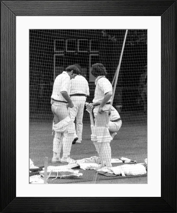 Framed Print : Australian batsmen Rick McCosker making a few vital adjustments in the nets at Lords Framed Print : Australian batsmen Rick McCosker making a few vital adjustments in the nets at Lords