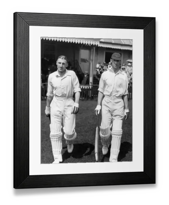 Framed Print : County cricket. Leicester v Sussex at Hove. Alan Shipman (cap) and Francis Prentice