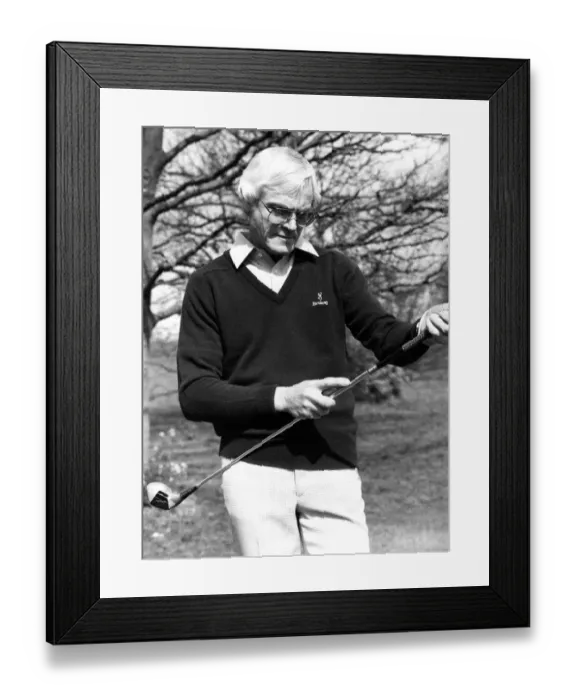 Framed Print : Ron Frost Golf Professional with his patented golf club shaft. 14th April 1983 Framed Print : Ron Frost Golf Professional with his patented golf club shaft. 14th April 1983