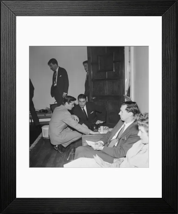 Framed Print : Larry Parnes (centre) and John Kennedy (left), Managers of singer Tommy Steele Framed Print : Larry Parnes (centre) and John Kennedy (left), Managers of singer Tommy Steele